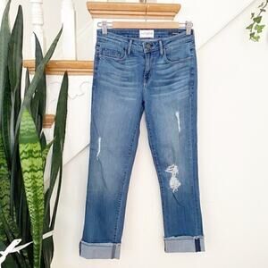 PARKER SMITH straight leg denim jeans distressed
